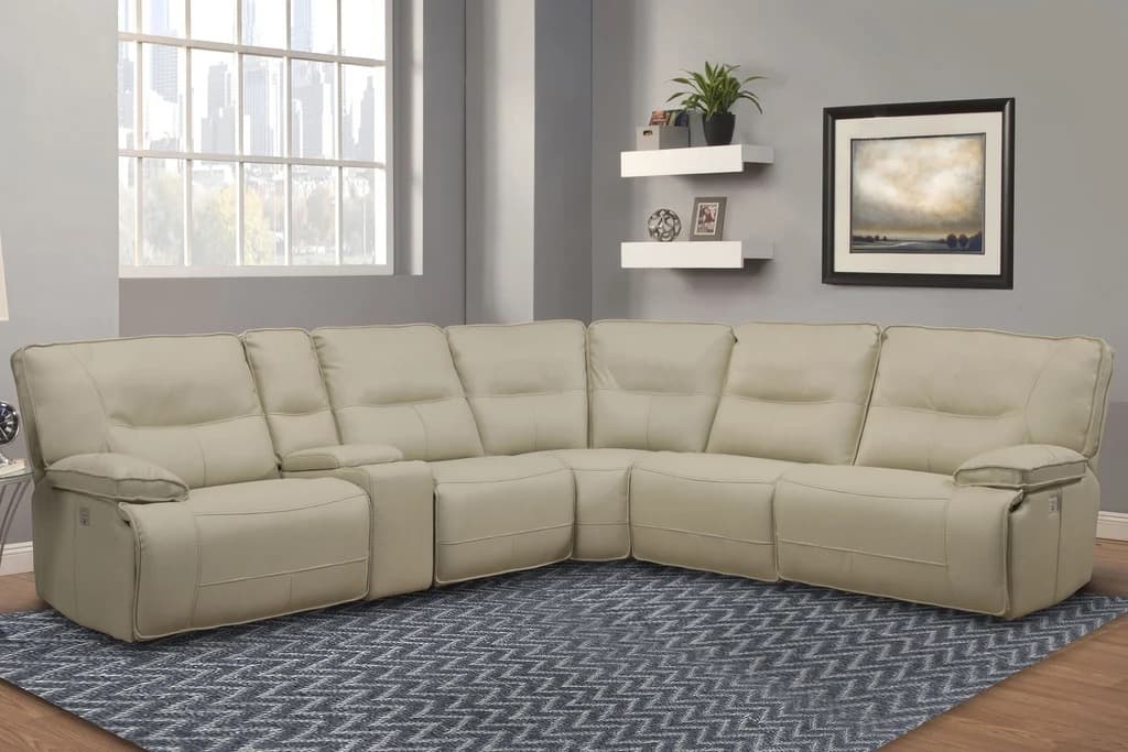 Spartacus Oyster 6pc Dual-Power Sectional (Modular)